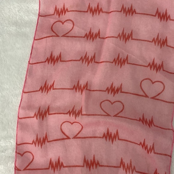 Lifeline pink and red hearts sheer scarf - Picture 7 of 17